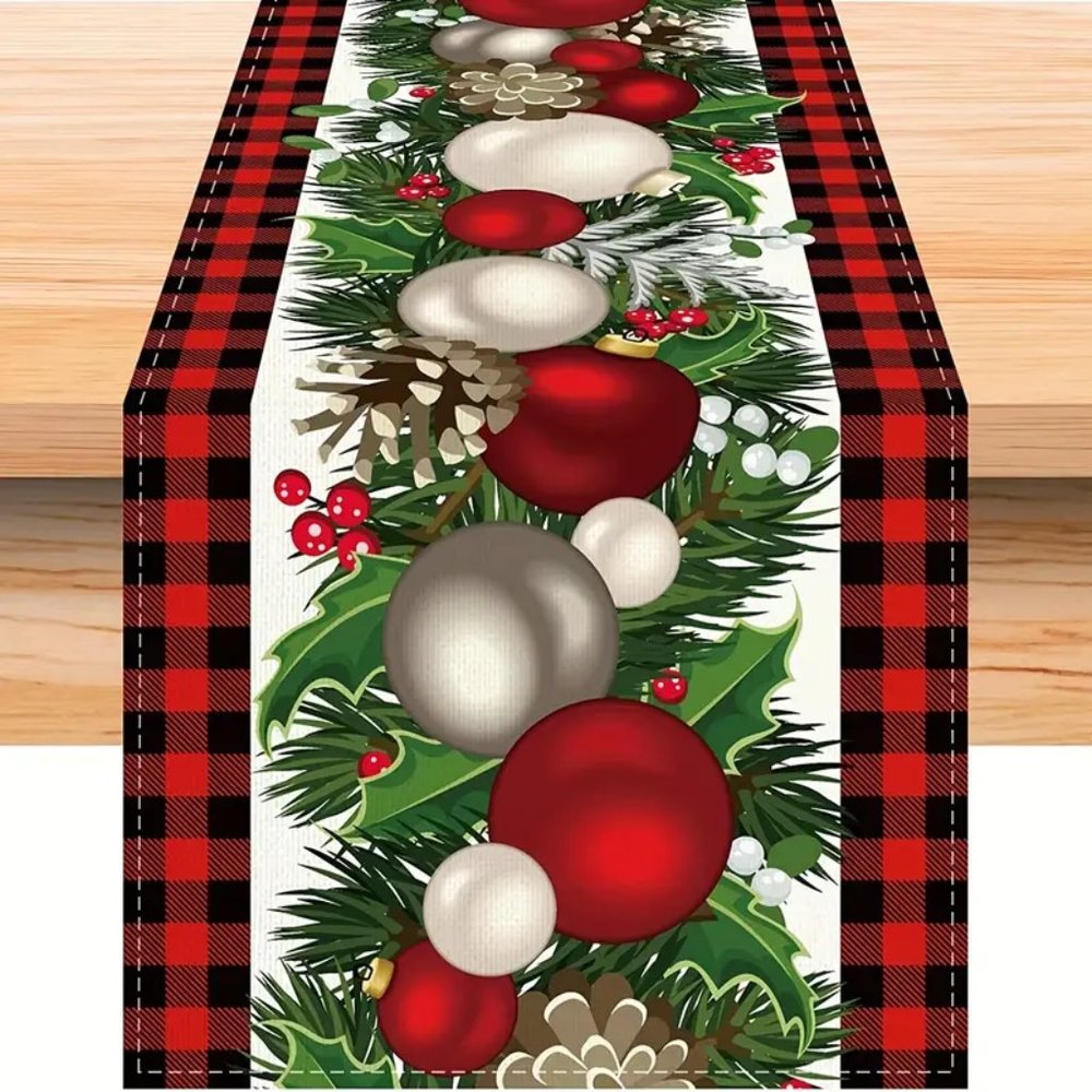 Christmas Ornament Table Runner - Picture 2 of 3